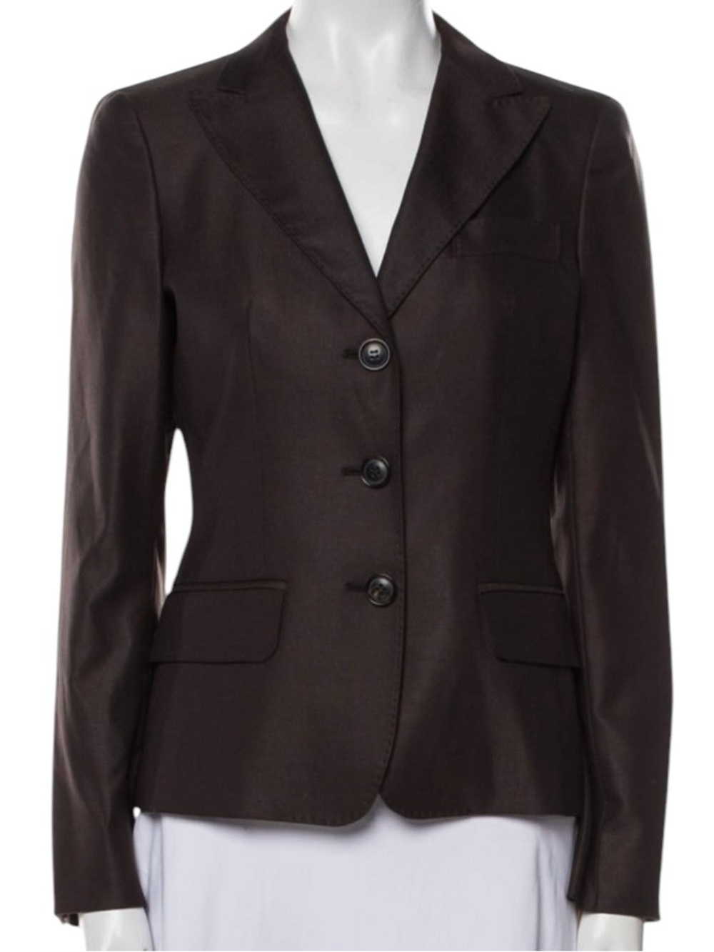 MaxMara Bondone Virgin Wool Silk Blend Blazer Jacket Brown IT 40 US 6 NWT
